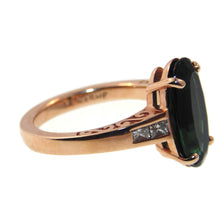Load image into Gallery viewer, Estate Green Tourmaline and Diamond Ring in 14k Rose Gold
