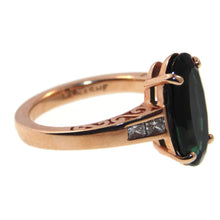 Load image into Gallery viewer, Estate Green Tourmaline and Diamond Ring in 14k Rose Gold

