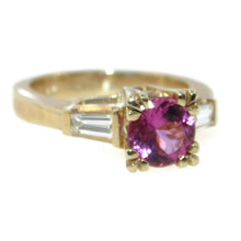 Load image into Gallery viewer, Estate Pink Tourmaline and Diamond Ring in 14k Yellow Gold
