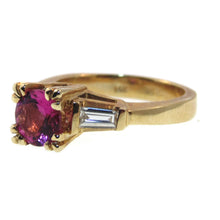 Load image into Gallery viewer, Estate Pink Tourmaline and Diamond Ring in 14k Yellow Gold
