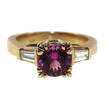 Load image into Gallery viewer, Estate Pink Tourmaline and Diamond Ring in 14k Yellow Gold
