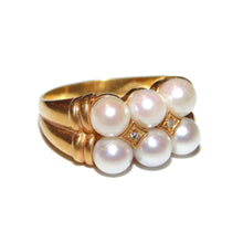 Load image into Gallery viewer, Cultured Pearl and Diamond Ring in 14k Yellow Gold
