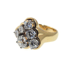 Load image into Gallery viewer, Estate Statement Round Brilliant Cut Diamond Ring in 14k Yellow Gold

