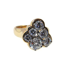 Load image into Gallery viewer, Estate Statement Round Brilliant Cut Diamond Ring in 14k Yellow Gold
