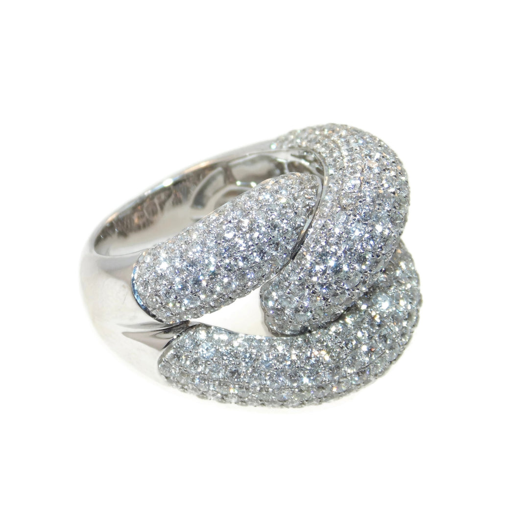 Estate Wrap 18k White Gold 4.0 Carat Diamond Statement Ring
