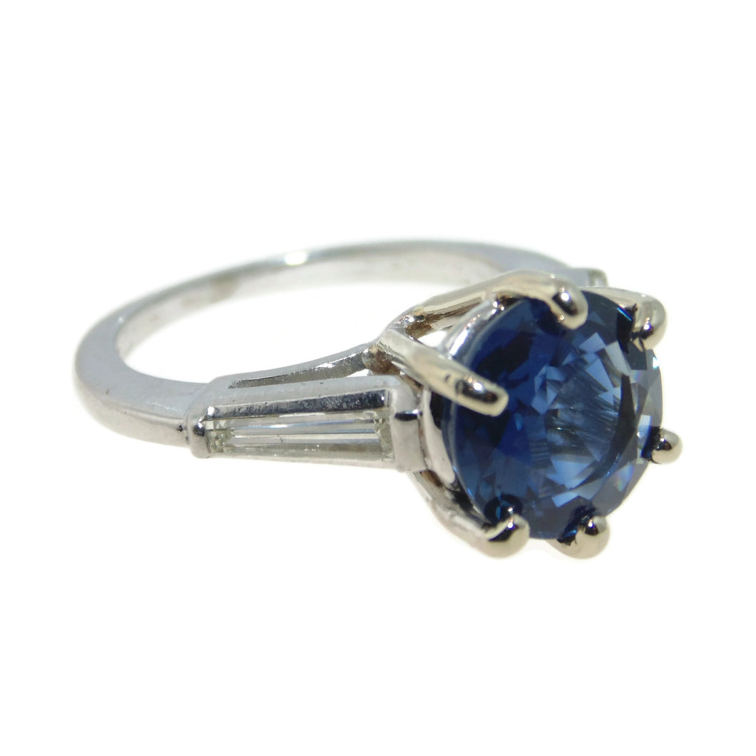 Sapphire Platinum Diamond Ring