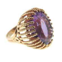 Load image into Gallery viewer, Estate Purple 16.0 Carat Amethyst Ring in 14k Yellow Gold
