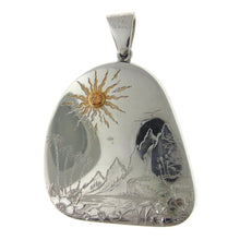 Load image into Gallery viewer, Unique One Of A Kind Tahitian Artist Platinum 18k Diamond Sapphire Australian Opal Statement Pendant
