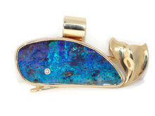 Load image into Gallery viewer, Type: Statement Unique One of a Kind Artisan Made Pendant  Metal: 14k yellow gold  Stone/Material: Natural One Piece Black Opal
