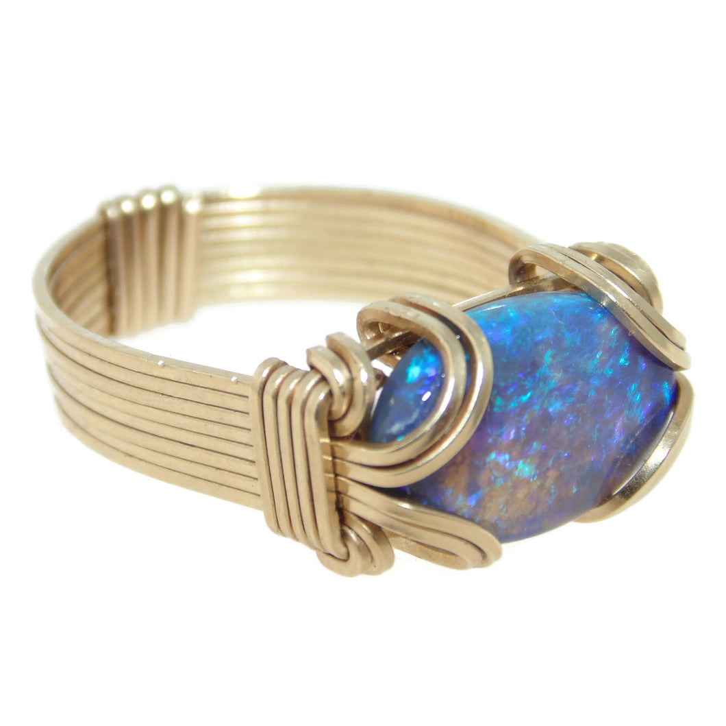 Estate Australian Opal Wrapped Ring in 14k Yellow Gold