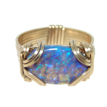 Load image into Gallery viewer, Estate Australian Opal Wrapped Ring in 14k Yellow Gold
