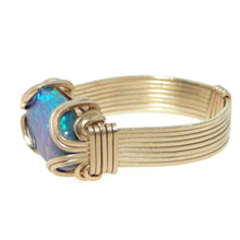 Load image into Gallery viewer, Estate Australian Opal Wrapped Ring in 14k Yellow Gold
