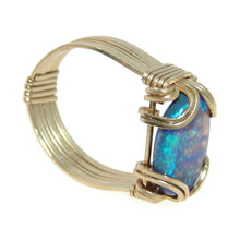 Load image into Gallery viewer, Estate Australian Opal Wrapped Ring in 14k Yellow Gold
