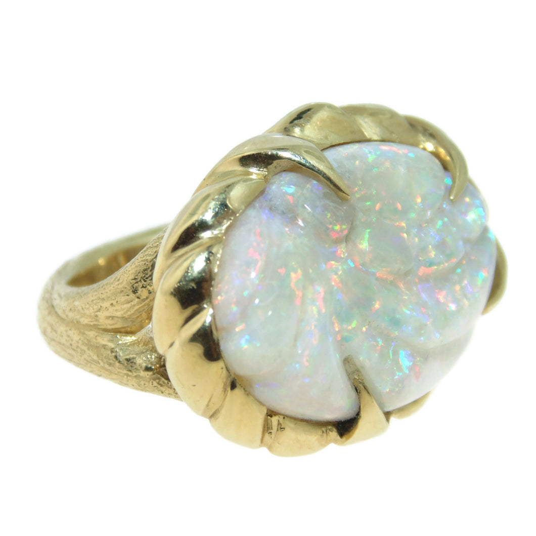 Opal Statement Ring in 18k Yellow Gold