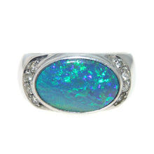 Load image into Gallery viewer, Estate Australian Opal Diamond Ring in 14k White Gold
