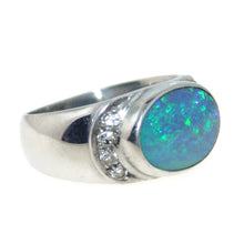 Load image into Gallery viewer, Bezel Set Peridot Ring with Hidden Diamonds
