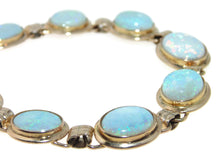 Load image into Gallery viewer, Vintage 14k Yellow Gold Oval Australian Opal Bracelet
