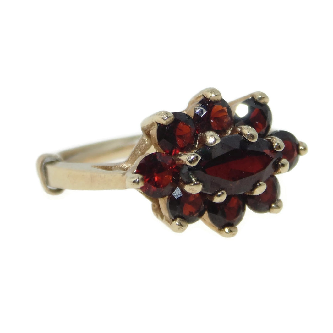 Vintage Natural Garnet Statement Ring in 14k Yellow Gold