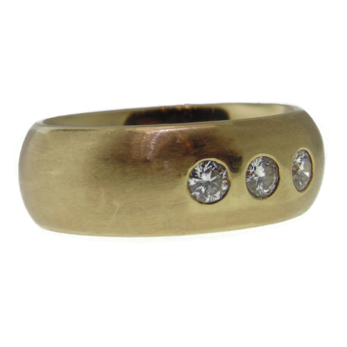 18k Yellow Gold 8mm Men's Diamond Band Ring