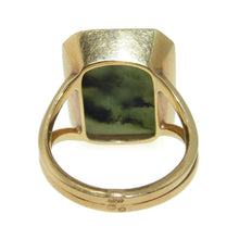 Load image into Gallery viewer, Vintage Green Moss Jade Ring in 14k Yellow Gold
