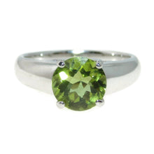 Load image into Gallery viewer, Classic 14k White Gold Peridot Solitaire Ring
