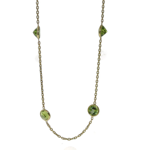 Peridot Necklace in Yellow Gold