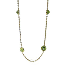 Load image into Gallery viewer, Peridot Necklace in 14k Yellow Gold, Adjustable
