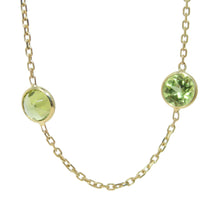 Load image into Gallery viewer, Peridot Necklace in 14k Yellow Gold, Adjustable
