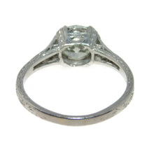 Load image into Gallery viewer, Vintage Round Brilliant Diamond Engagement Ring in Platinum
