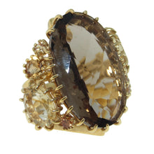 Load image into Gallery viewer, Estate Statement Smokey Quartz Ring in 14k Yellow Gold
