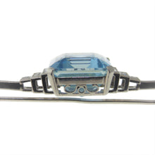 Load image into Gallery viewer, Vintage Art Deco Aquamarine Diamond Brooch in Platinum
