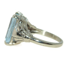 Load image into Gallery viewer, Estate Aquamarine Ring in 14k White Gold
