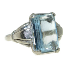 Load image into Gallery viewer, Estate Aquamarine Ring in 14k White Gold
