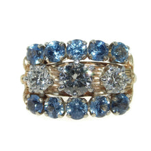 Load image into Gallery viewer, Estate Sapphire and Diamond Ring in 14k Yellow Gold
