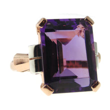 Load image into Gallery viewer, Estate Purple 10.0 Carat Amethyst Statement Ring in 14k Rose Gold
