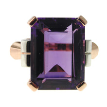 Load image into Gallery viewer, Estate Purple 10.0 Carat Amethyst Statement Ring in 14k Rose Gold
