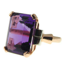 Load image into Gallery viewer, Estate Purple 10.0 Carat Amethyst Statement Ring in 14k Rose Gold
