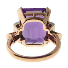 Load image into Gallery viewer, Estate Purple 10.0 Carat Amethyst Statement Ring in 14k Rose Gold
