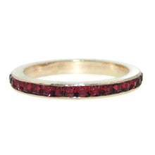 Load image into Gallery viewer, Vintage Natural Garnet Eternity Band Ring in Gold Platted 12k Yellow Gold
