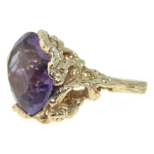 Load image into Gallery viewer, Estate Purple 10.0 Carat Amethyst Nature Inspired Statement Ring in 18k Yellow Gold
