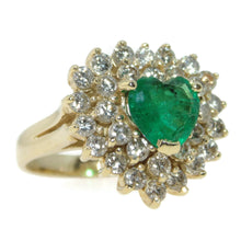 Load image into Gallery viewer, 14k Yellow Gold Heart Shaped Diamond Halo Ring
