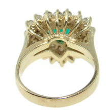 Load image into Gallery viewer, Estate 14k Yellow Gold Heart Shaped Emerald With Heart Shaped Diamond Halo Ring
