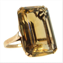 Load image into Gallery viewer, Vintage Citrine Quartz Statement Ring in 14K Yellow Gold
