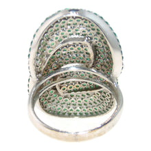 Load image into Gallery viewer, Estate 14k White Gold Emerald Figure 8 Statement Ring
