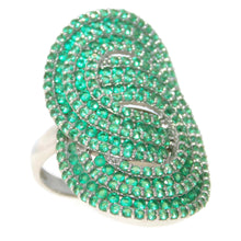 Load image into Gallery viewer, Estate 14k White Gold Emerald Figure 8 Statement Ring
