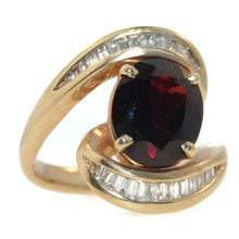 Load image into Gallery viewer, Wrap Red Garnet Ring in Yellow Gold with Diamonds
