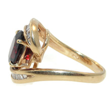 Load image into Gallery viewer, Wrap Red Garnet Ring in 14k Yellow Gold with Diamonds
