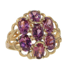 Load image into Gallery viewer, Rhodolite Garnet Cluster Garnet Ring in 14k Yellow Gold
