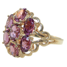 Load image into Gallery viewer, Rhodolite Garnet Cluster Garnet Ring in 14k Yellow Gold
