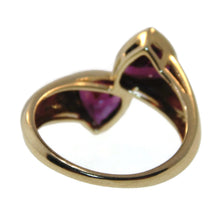 Load image into Gallery viewer, Wrap Trillion Cut Rhodolite Garnet Ring in 14k Yellow Gold
